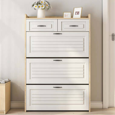 Narrow white shoe discount cabinet